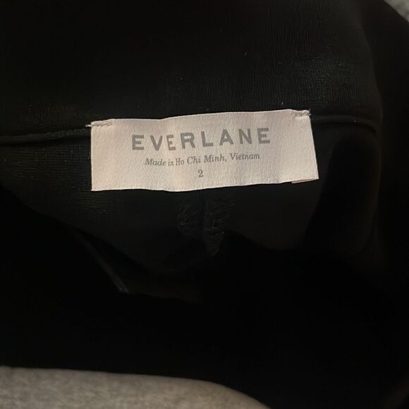 EVERLANE The Stretch Ponte Side Zip Crop Pant Black 2 - Picture 6 of 6